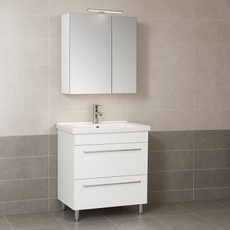 Baie - Set mobilier baie GN0541 cu 2 sertare + oglindă Celine LED, lavoar 60 cm