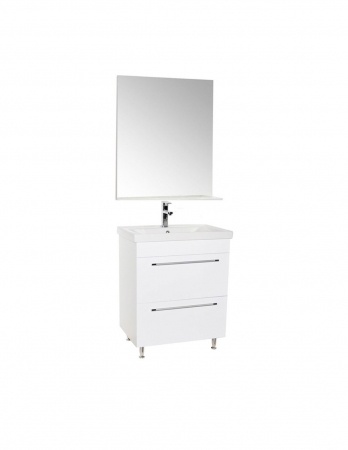 Set mobilier baie alb cu lavoar ceramic si oglinda [5]