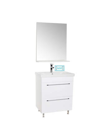Set mobilier baie alb cu lavoar ceramic si oglinda [1]