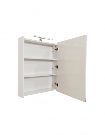 Set mobilier baie alb cu oglinda LED si lavoar [3]