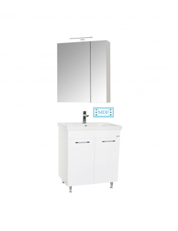 Set mobilier baie alb cu oglinda Celine si iluminare LED [1]