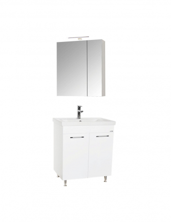 Set mobilier baie alb cu oglinda Celine si iluminare LED [10]