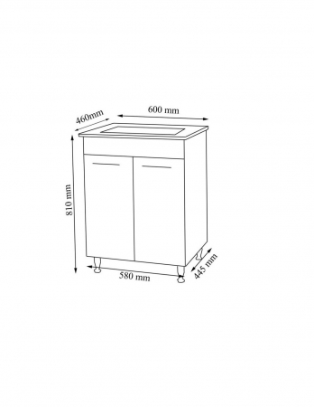 Set mobilier baie alb cu oglinda, lavoar si baza cu usi si picioare cromate [5]