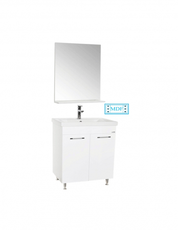 Set mobilier baie alb cu lavoar ceramic si oglinda [2]