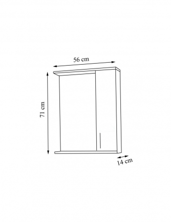 Set mobilier baie GN1531 alb cu lavoar 55 cm și oglindă GN0201 cu dulăpior [8]