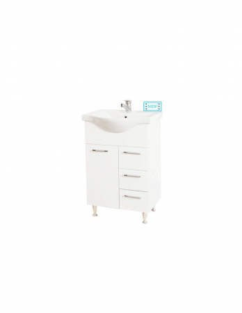 Set mobilier baie GN1531 alb cu lavoar 55 cm și oglindă GN0201 cu dulăpior [2]