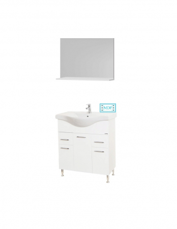 Set mobilier baie alb cu lavoar si oglinda suspendata [1]