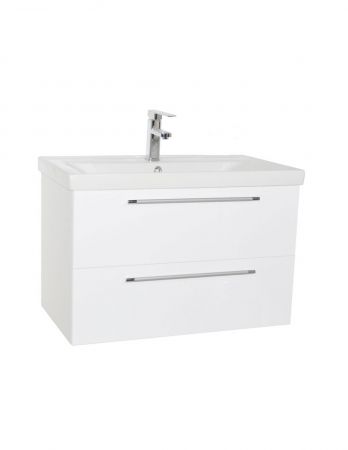 Set mobilier baie suspendat alb GN0541 cu lavoar ceramic si oglinda cu dulap si iluminare LED [6]
