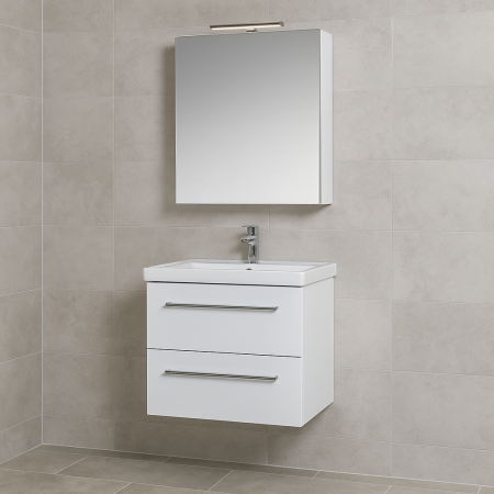 Baie - Set mobilier baie suspendat GN0541 cu baza, lavoar si dulap oglinda