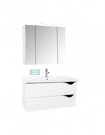 Set Baza si lavoar GN0971 suspendat si Oglinda Celine - 80 cm [0]