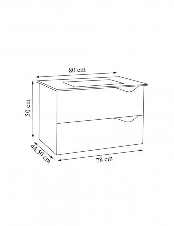 Set Baza si lavoar GN0971 suspendat si Oglinda Celine - 80 cm [6]