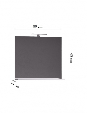 Set Baza si lavoar GN0971 suspendat si Oglinda GN0551 - 80 cm [5]