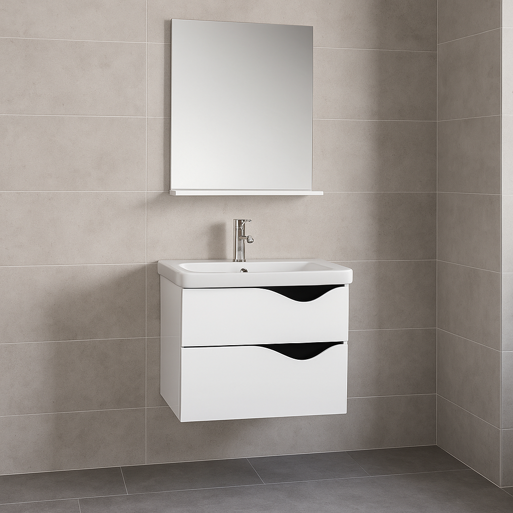 Set Baza si lavoar GN0971 suspendat si Oglinda GN0671 - 60 cm [0]