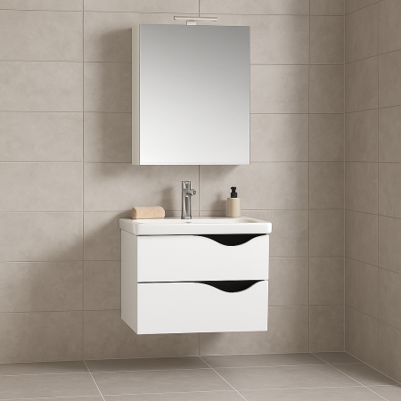 Set Baza si lavoar GN0971 suspendat si oglinda GN5011 - 60 cm [0]