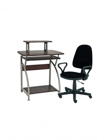 Set birou SL B07 cu suport monitor si scaun directorial HM Bravo negru [1]