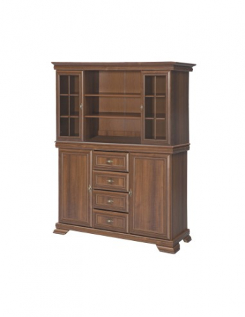 Set comoda living VM3 si vitrina VMN4 din lemn masiv cu usi vitrate si sertare [1]