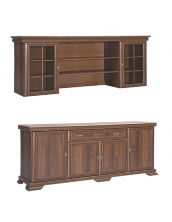 Set comoda living VM4 si vitrina VMN5 - Design clasic maro [2]