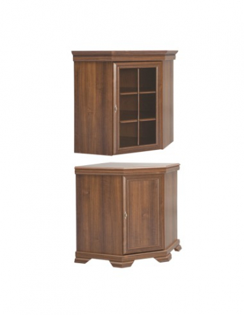 Set mobilier colț VMN1 + VMNN1 cu vitrină și comodă maro [2]