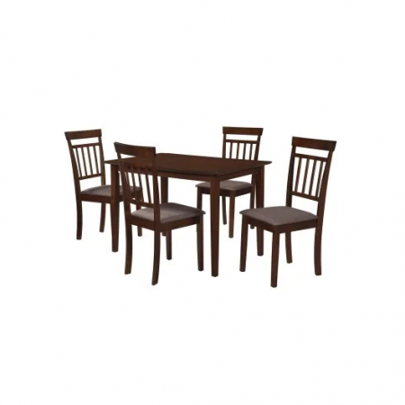 Set masă Bali cu 4 scaune Hudson, MDF furniruit, nuc [1]