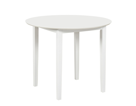 Set masa bucatarie Sophia, MDF, rotunda, 90x74 cm si 4 scaune Glendale, stofa,100 kg, 93x49x41.5 cm, alb/maro [3]