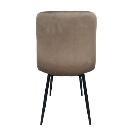 Set masa living Elegant FDT4, blat ceramica, structura metalica, 140x80x75 cm, alb/maro si 6 scaune Rizea FDC4, tapiterie catifea, 90 kg, bej [5]