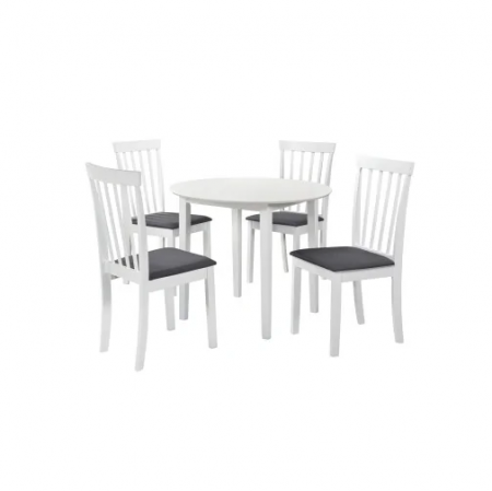 Set masă rotundă Sophia 90 cm + 4 scaune Houston, alb [1]