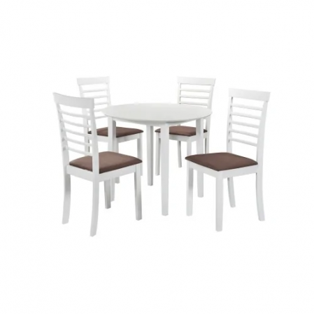 Set masă rotundă Sophia 90 cm + 4 scaune Montreal, alb [1]