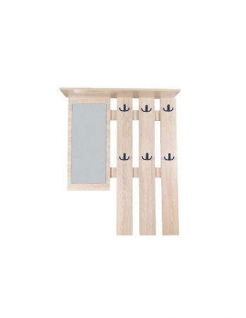 Set mobilier hol Filip stejar-alb cuier oglinda si pantofar [1]