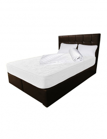 Saltele superortopedice - Set saltea Dafin 160x200 cu perne si husa hipoalergenica prezentat pe pat