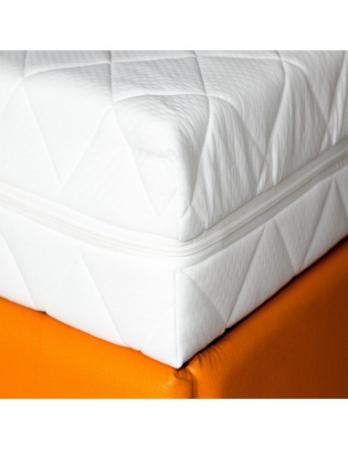 Pat Pluto Spring Comfort 140x200 cu saltea si perne, tapitat portocaliu [2]