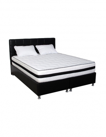 Saltele superortopedice - Set saltea Super Lux Iris 140x190x26 cu perne si somiera neagra