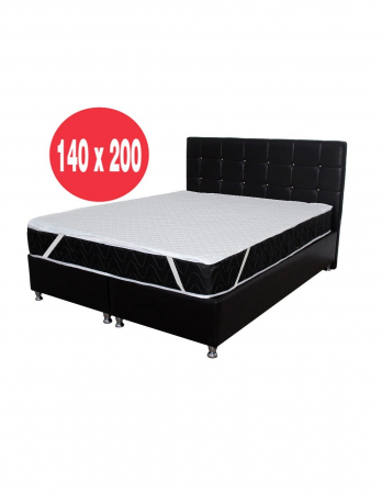 Saltele superortopedice - Set saltea superortopedica Lux Luna 140x200 cu husa hipoalergenica si box spring negru