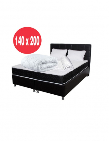 Saltele superortopedice - Set pat complet Superortopedic Lux Praga 140x200 cu perne, husa si pilota