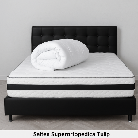 Saltele superortopedice - Set Saltea Superortopedica Tulip 180x200x30 cu Pilotă de Vară Microfibră 200x220