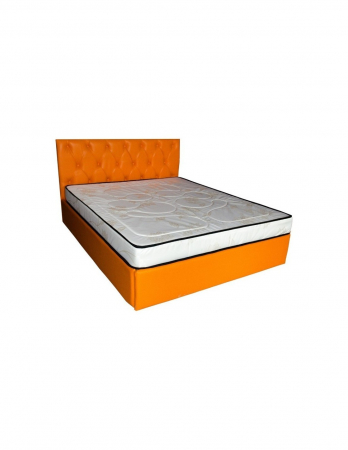 Saltele memory - Set saltea Venus Eco Memory 90x200 cu perna inclusa, tapitata in stil Chesterfield, culoarea portocaliu