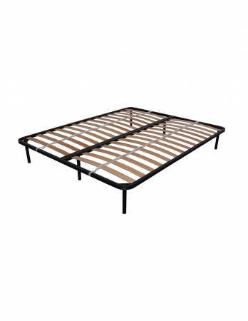 Somiera pat 180x200 cu lamele din fag si cadru metalic negru [4]
