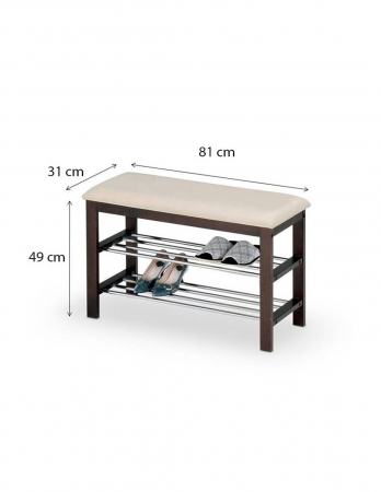 Hol - Suport pantofi lemn tip taburete HM ST3 crem - wenge