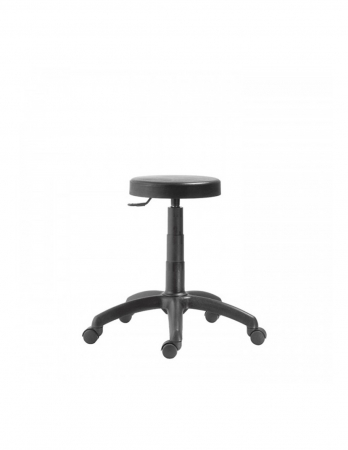 Taburete - Taburet 1290 PU negru cu bază stelată și roți, reglabil pe înălțime
