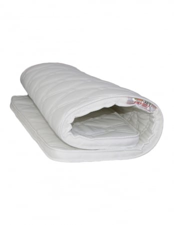Topper saltea 125x190 cm din spumă poliuretanică albă, profil subțire, cu margine finisată [3]