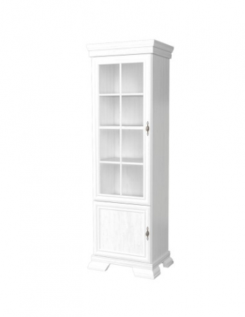 Vitrina living alba cu usi din sticla si grilaj [3]