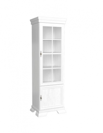 Vitrina living alba cu usi din sticla si grilaj [1]