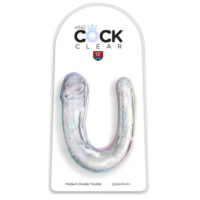 Dildo Dublu Transparent Mediu 33cm [2]