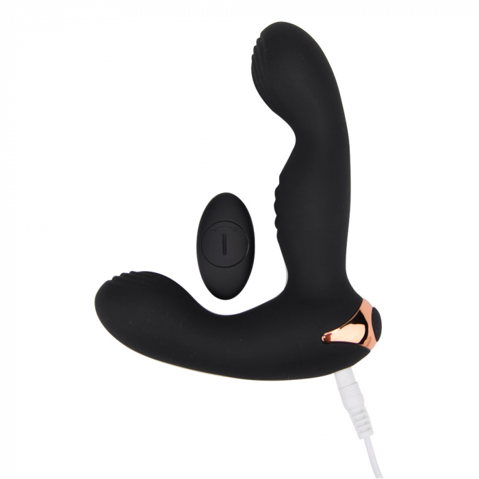 Dop Anal cu Vibratii cu Stimulare Prostata 10cm Negru [1]