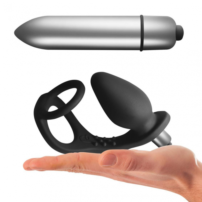 Dop Anal cu Vibratii si Inel pentru Penis [2]