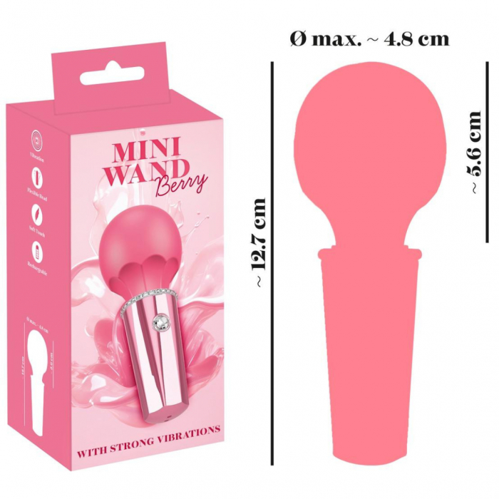 Mini Wand Berry, masaj, You2Toys, 10 moduri de vibratie, 12,7cm, multicolor [3]