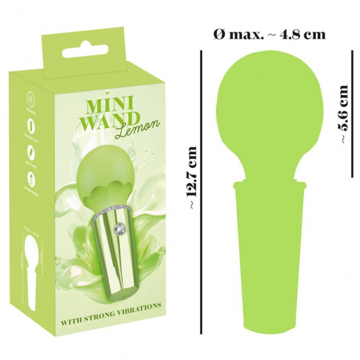 Mini Wand Lemon, masaj, You2Toys, 10 moduri de vibratie, 12,7cm, multicolor [3]