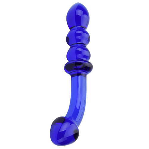 Spectrum Dildo din sticla cu doua capete cu nervuri G-Spot [1]