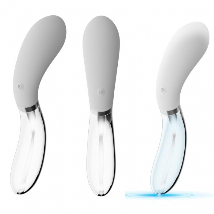 Vibrator LED Curve, 10 moduri de vibratie, reincarcabil, lungime totala 20.5cm, multicolor [1]