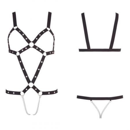 Set BDSM - Body Bad Kitty Arabella Negru S-L