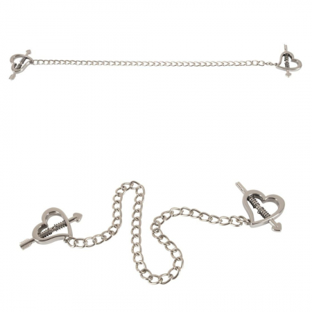 Cleme si Inele - Cleme Sfarcuri Forma Inima cu Lant